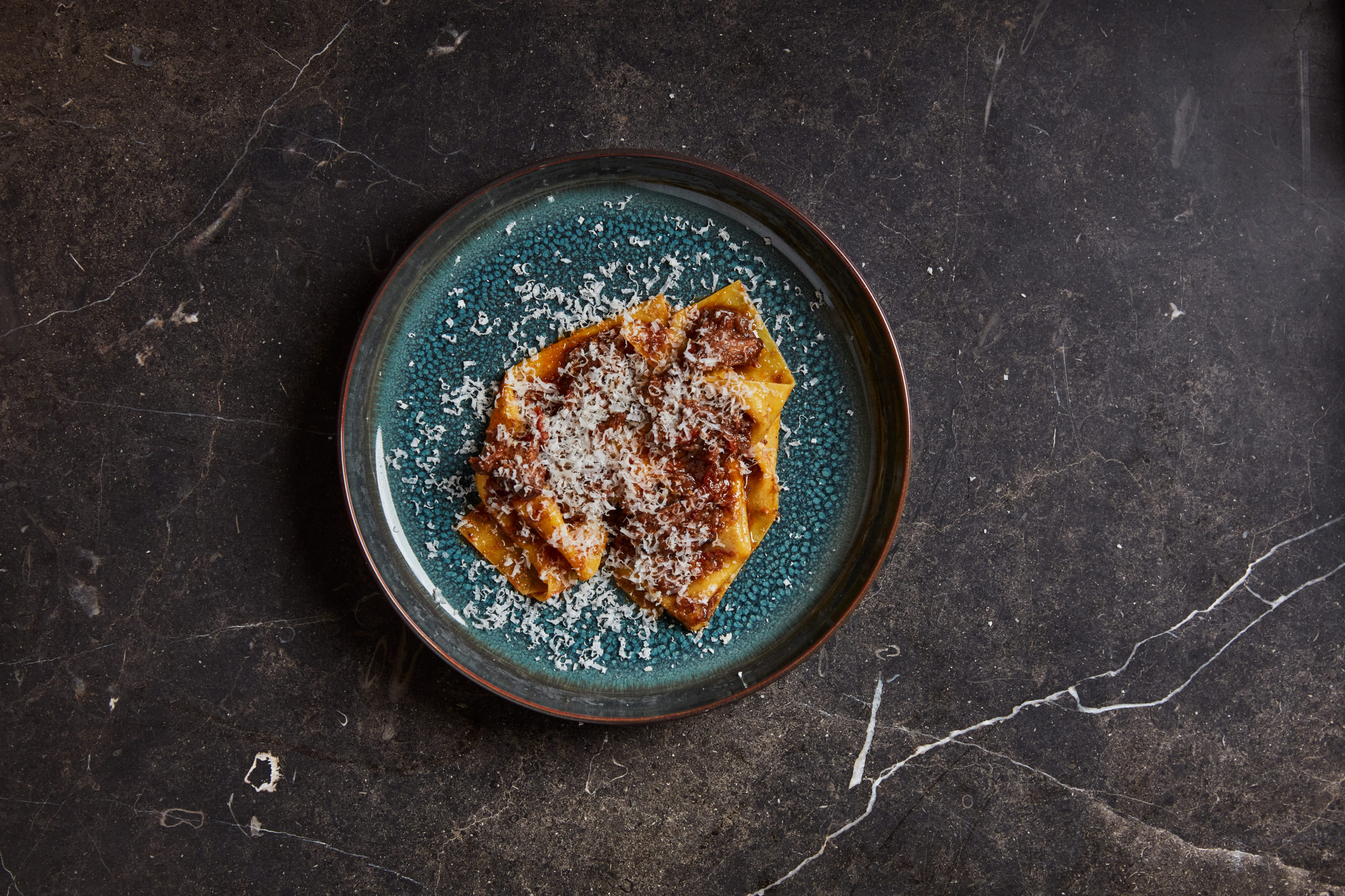 Fazzoletti ( fresh pasta from UOVO) with braised beef ragu and parmigiano